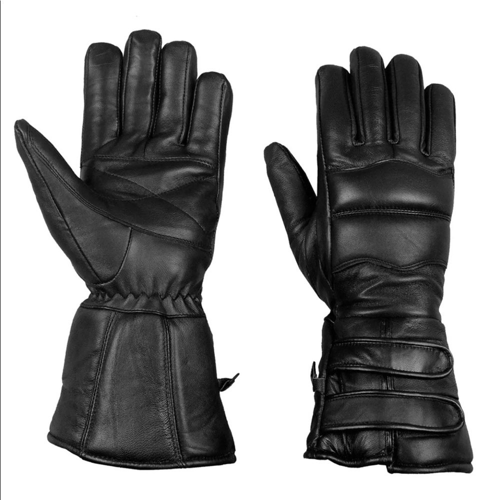 Men’s motorcycle winter leather black gloves